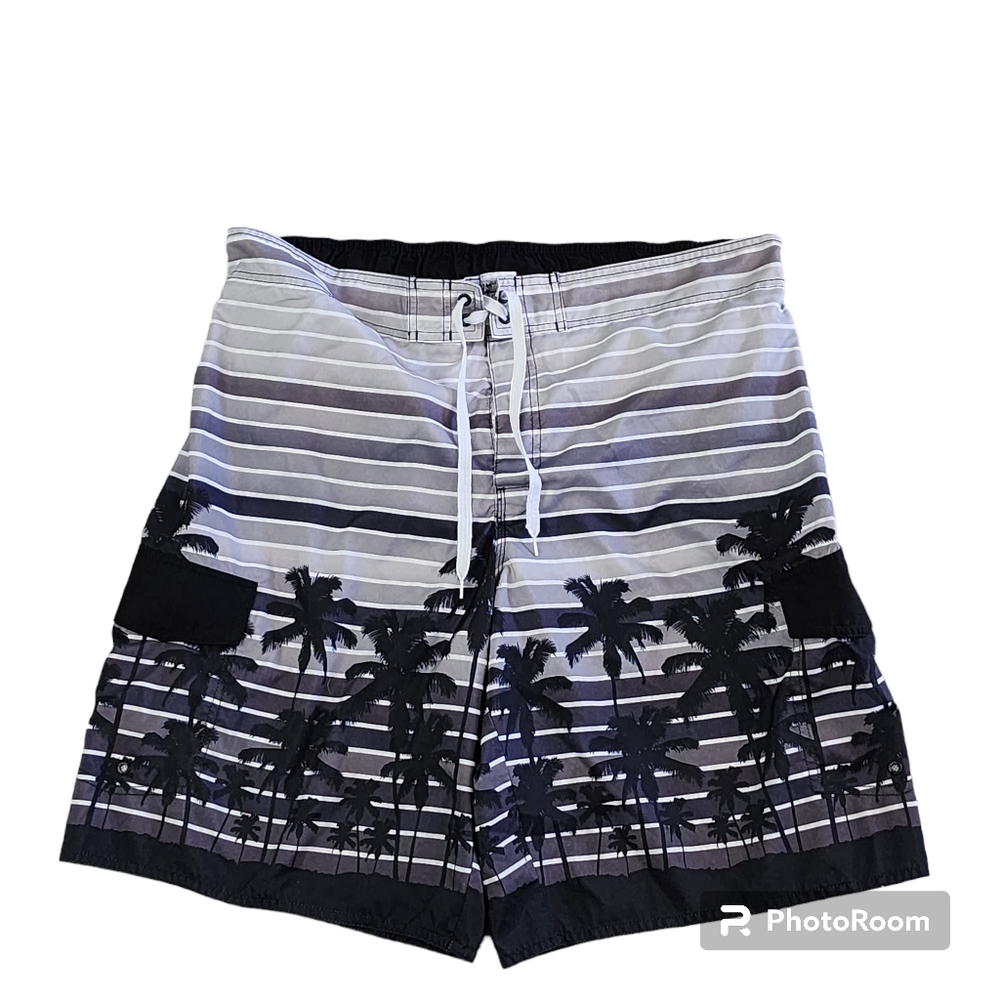 Hang Ten Swim Trunks Size XXL Black Gray